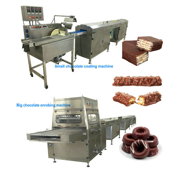 Commercial and industrial type chocolate enrobing coating machine